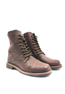 Botas de cuero para hombre San Polos modelo 2088 en color café, vista lateral.