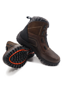 Botas de cuero para motociclista hombre San Polos 3780 en color café con sistema de ajuste táctico.