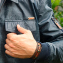 Chaqueta de Cuero para Hombre San Polos H100 Azul con Capota