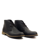 Botas de cuero para hombre San Polos modelo 2577 en color negro, vista de tres cuartos.