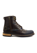 Botas Casuales de Cuero para Hombre San Polos 3341 Café y Azul