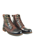 Botas de cuero para hombre San Polos modelo 3360 en color coñac, vista de perfil.
