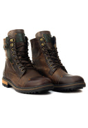 Botas de cuero casuales para hombre San Polos modelo Fulton 3360 en color pardo, vista de perfil.