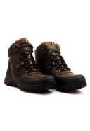 Botas para moto hombre San Polos 3366 Fulton Pardo en cuero, con vista lateral mostrando la cremallera y el sistema de cierre.