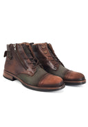 Botas de cuero casuales para hombre San Polos, modelo Fulton color pardo, vista lateral.