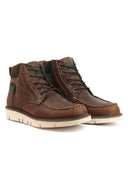 Botas de cuero para hombre San Polos, estilo casual, referencia 3614 en color coñac, vistas de lado.