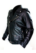 Chaqueta de Cuero para Hombre San Polos Clásica HCHAMARRA Negro