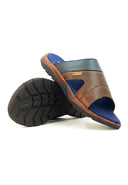 Sandalias San Polos  Hombre SX001 Coñac Azul