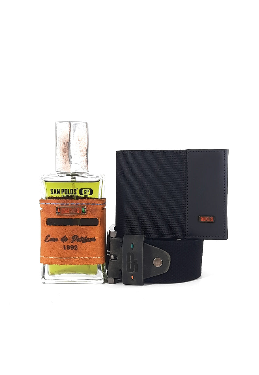 KIT PERFUME, REATA NEGRA Y BILLETERA NEGRA