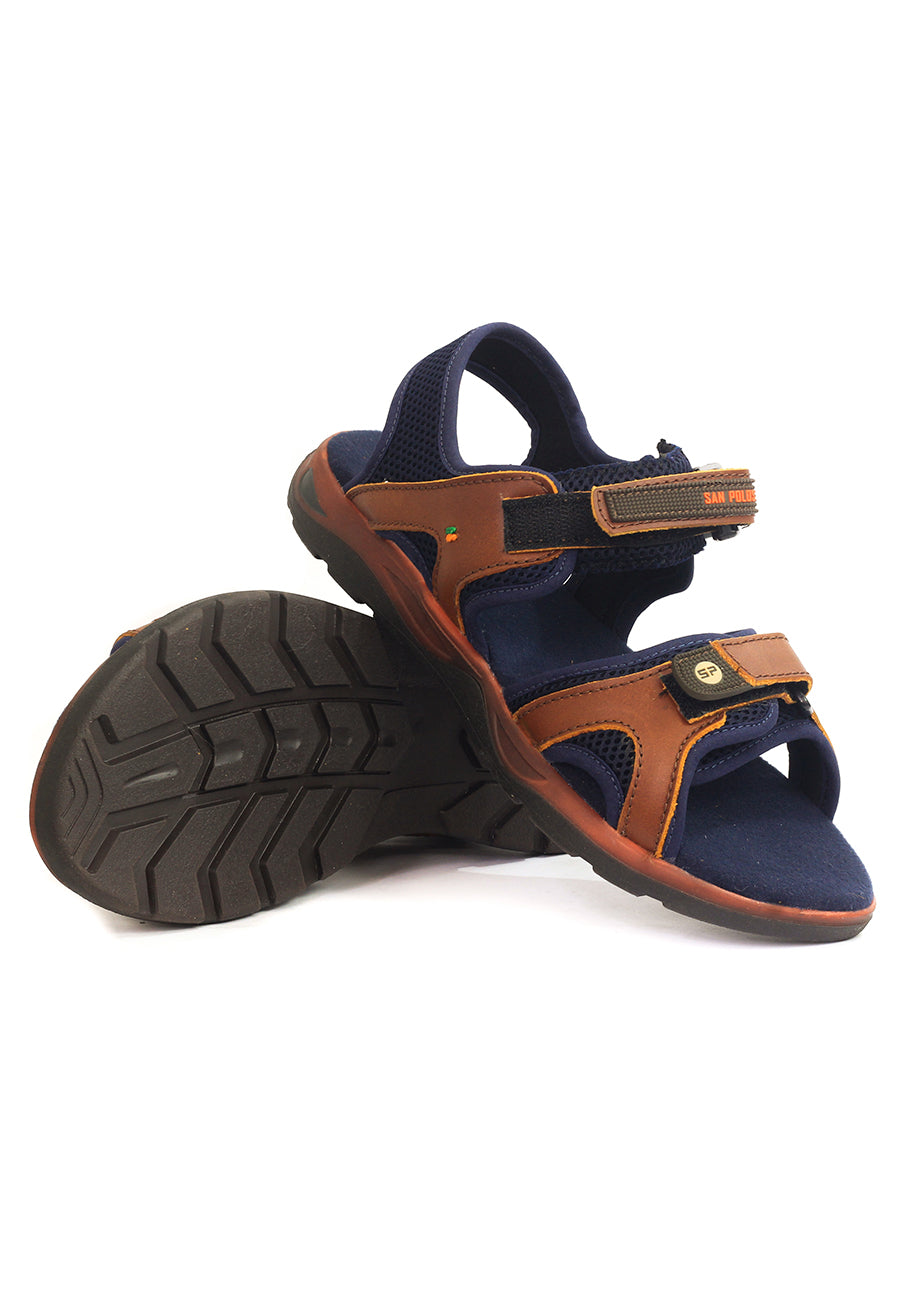 Sandalias San Polos  Hombre SX003 Miel Azul